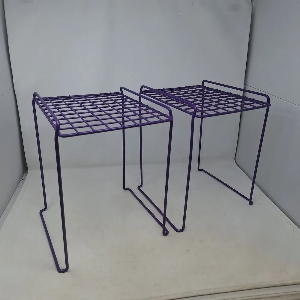 LockerMate Stac-A-Shelf Set 2 Purple Locker Organizer Shelves Stackable School